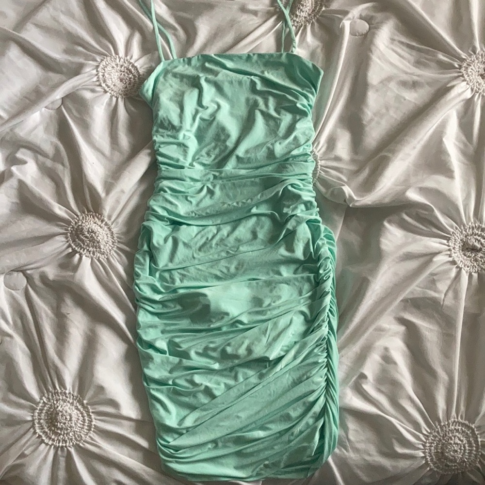 Ruched body con dress